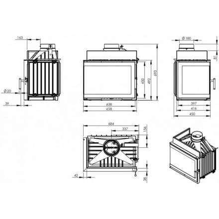 Каминная топка NORDflam Trent left в Пинске