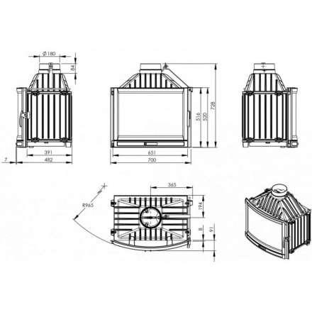 Каминная топка NORDflam Falcon в Пинске