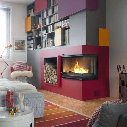 Каминная топка Invicta d’Angle Vitre стекло слева в Пинске