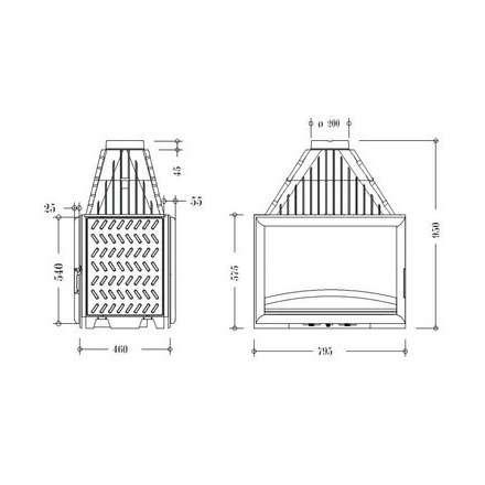 Каминная топка Invicta 800 Double Face в Пинске
