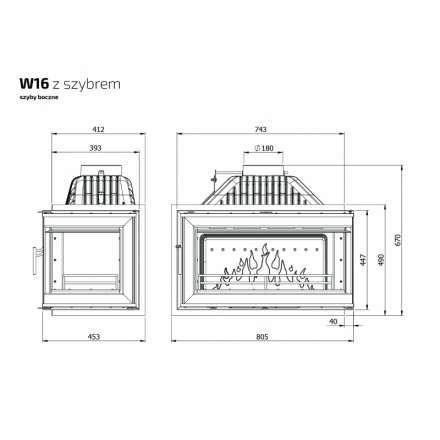 Каминная топка Kawmet W16PB 14,7 кВт в Пинске