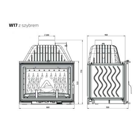 Каминная топка Kawmet W17 16 кВт в Пинске