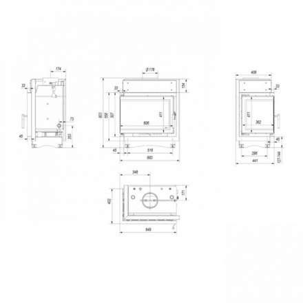Каминная топка Kratki Maja/PW/BL/12/BS/W/Deco в Пинске