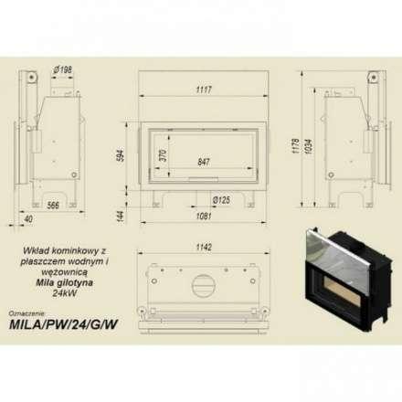 Каминная топка Kratki Mila/T/G (туннель, гильотина) в Пинске