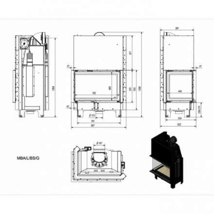 Каминная топка Kratki MBA/L/BS/G в Пинске