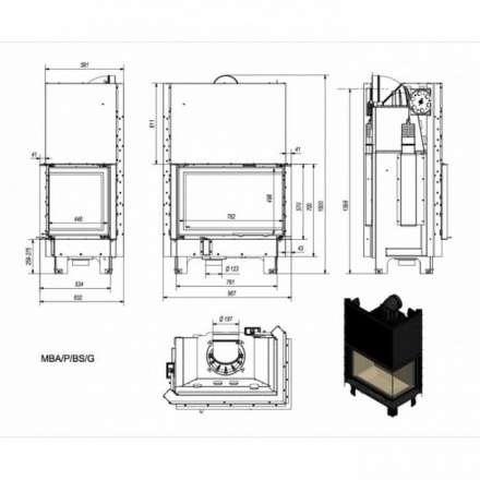 Каминная топка Kratki MBA/P/BS/G в Пинске