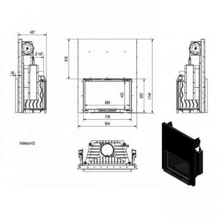 Каминная топка Kratki Wiktor/G в Пинске