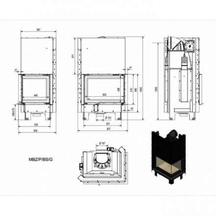 Каминная топка Kratki MBZ/P/BS/G в Пинске