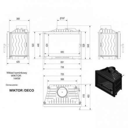 Каминная топка Kratki Wiktor/DECO в Пинске