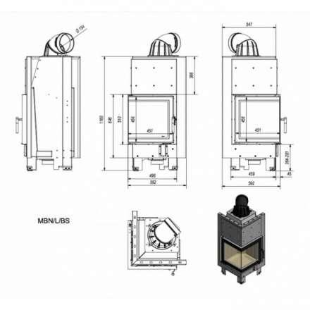 Каминная топка Kratki MBN/L/BS в Пинске
