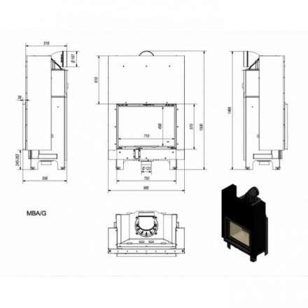 Каминная топка Kratki MBA/G в Пинске