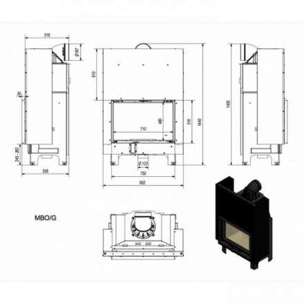 Каминная топка Kratki MBO/G в Пинске