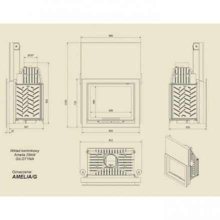 Каминная топка Kratki Amelia/G в Пинске