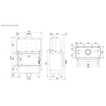 Каминная топка DEFRO HOME RIVA ME SHORT с водяным контуром в Пинске