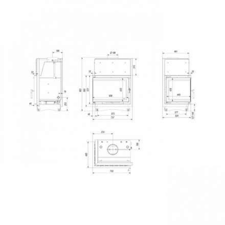 Каминная топка Kratki Zuzia/PW/BL/19/BS/W/Deco в Пинске