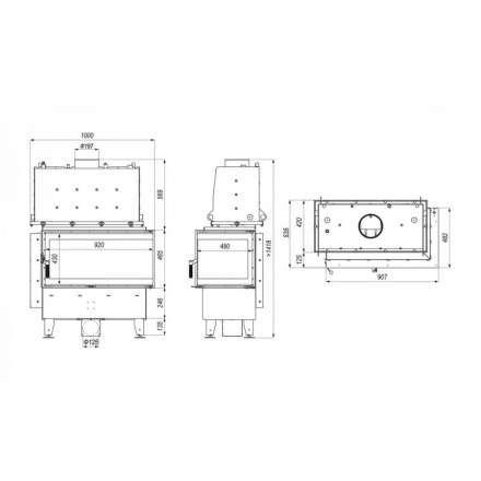 Каминная топка Defro Home RIVA ME BL SHORT угловая, с водяным контуром в Пинске