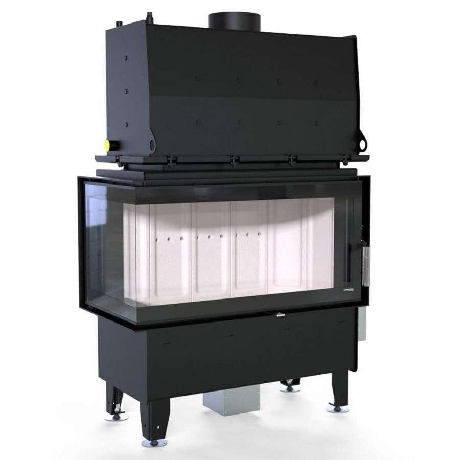 Каминная топка Defro Home RIVA ME BL SHORT угловая, с водяным контуром Амазонка бай фото в Пинске