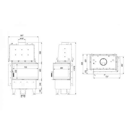 Каминная топка Defro Home RIVA SM BL SHORT угловая, с водяным контуром в Пинске