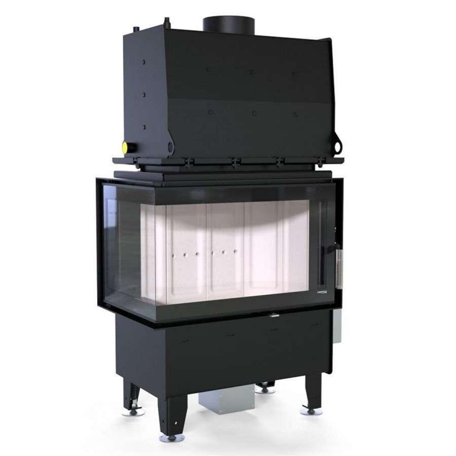 Каминная топка Defro Home RIVA SM BL SHORT угловая, с водяным контуром Амазонка бай фото в Пинске