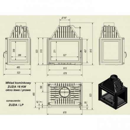 Каминная топка Kratki Zuzia/LP в Пинске