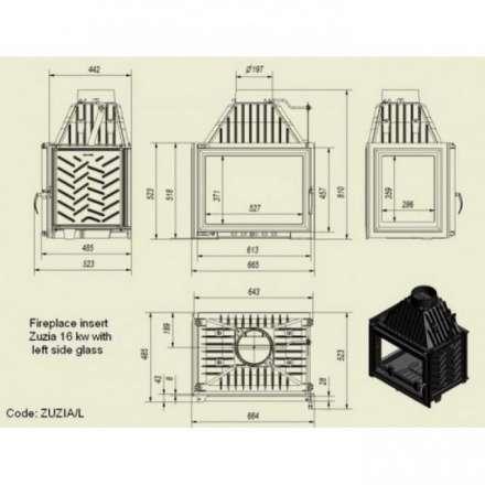 Каминная топка Kratki Zuzia/L в Пинске