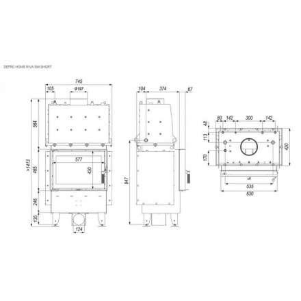 Каминная топка DEFRO HOME RIVA SM SHORT с водяным контуром в Пинске