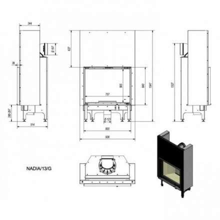 Каминная топка Kratki Nadia/13/G в Пинске