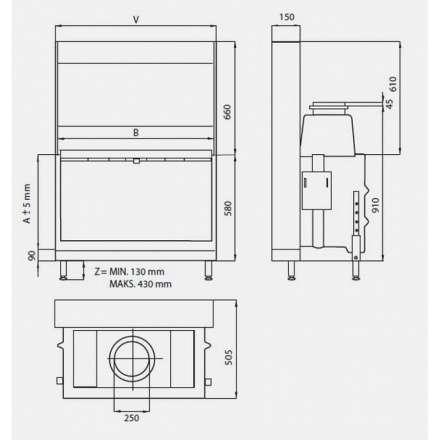 Каминная топка KFD Linea H 1050 4.0 в Пинске