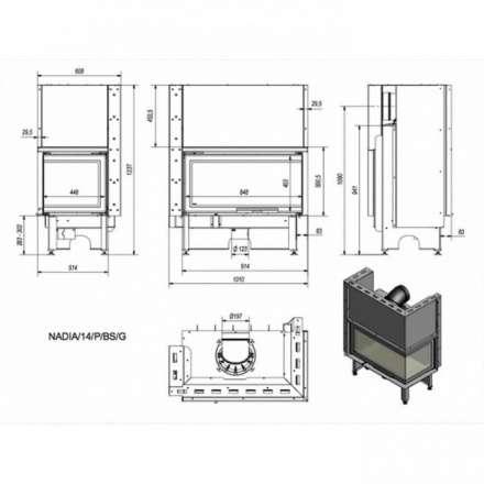 Каминная топка Kratki NADIA/14/P/BS/G в Пинске