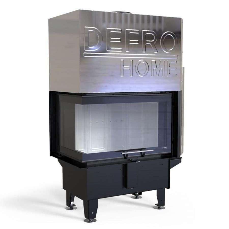 Каминная топка DEFRO HOME RIVA SM BL G SHORT угловая с водяным контуром и подъемом стекла вверх Амазонка бай фото в Пинске