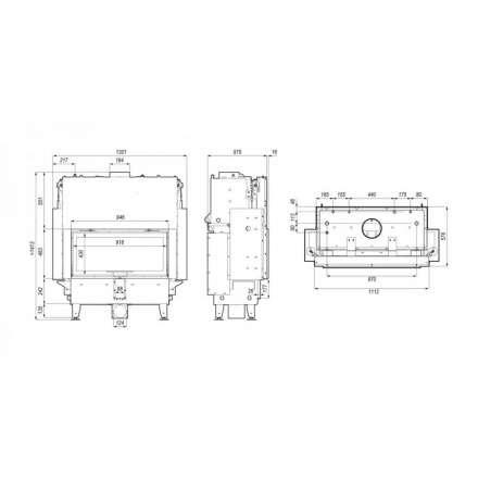 Каминная топка Defro Home RIVA LA G SHORT с водяным контуром и подъемом стекла вверх в Пинске