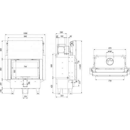 Каминная топка Defro Home Navi ME G с водяным контуром и подъемом стекла вверх в Пинске