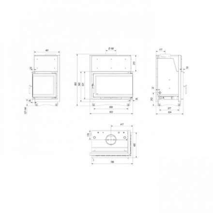 Каминная топка Kratki Oliwia/PW/BP/17/BS/W/Deco в Пинске
