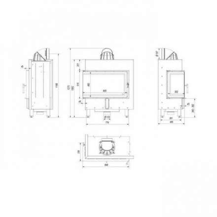 Каминная топка Kratki Lucy/14/L/BS в Пинске