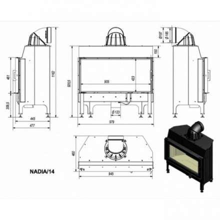 Каминная топка Kratki Nadia/14 в Пинске