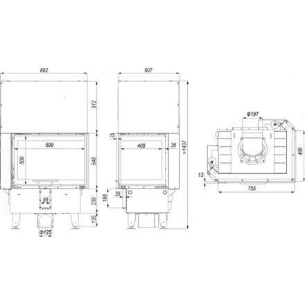 Каминная топка DEFRO HOME INTRA SM BL G в Пинске