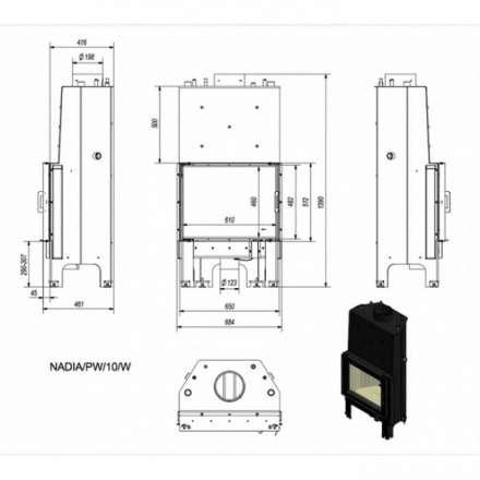 Каминная топка Kratki Nadia/PW/10/W в Пинске