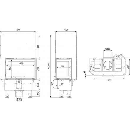 Каминная топка INTRA SM BP SLIM G в Пинске
