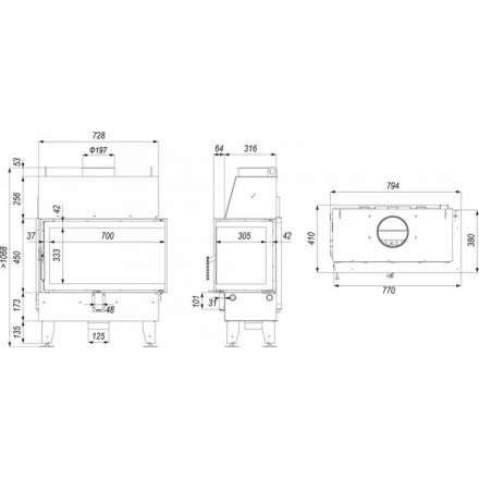 Каминная топка IMPULS ME BL в Пинске