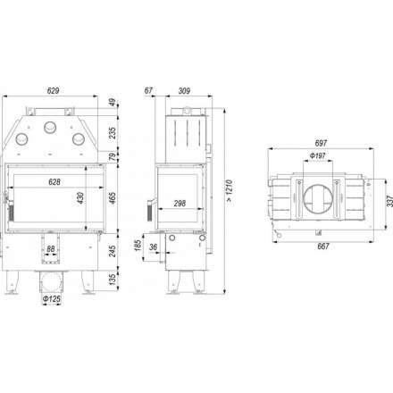 Каминная топка INTRA SM BL SLIM в Пинске