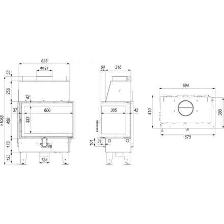 Каминная топка Defro Home IMPULS SM BL в Пинске