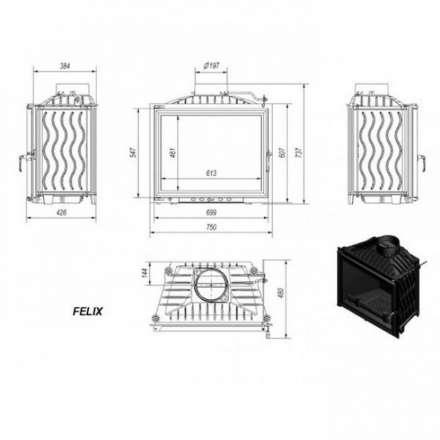 Каминная топка Kratki Felix в Пинске