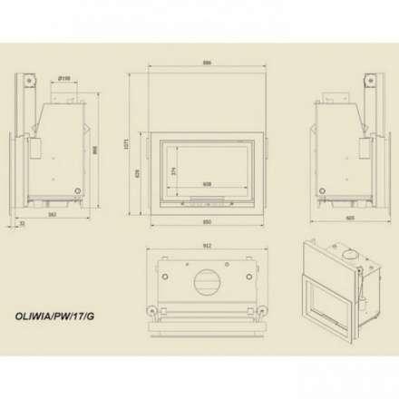 Каминная топка Kratki Oliwia/PW/17/G в Пинске