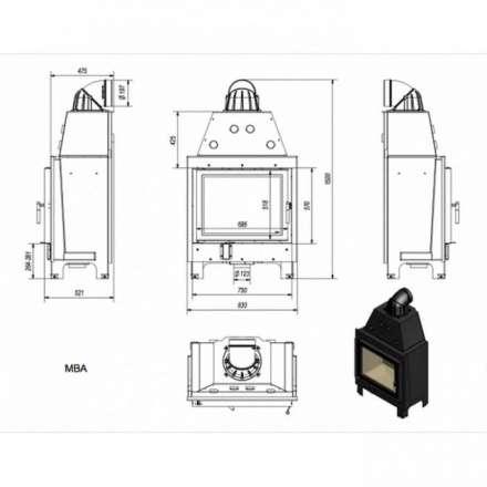 Каминная топка Kratki MBA в Пинске