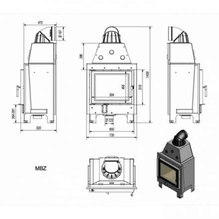Каминная топка Kratki MBZ в Пинске