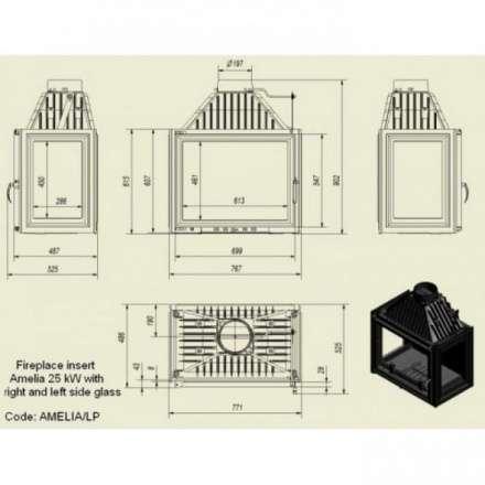 Каминная топка Kratki Amelia/LP в Пинске