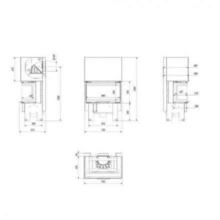 Каминная топка Kratki NBC 7 (гильотина) в Пинске