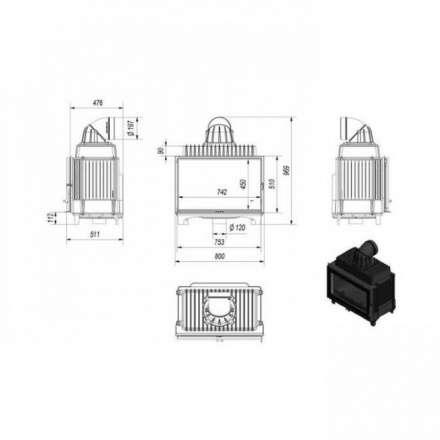 Каминная топка Kratki FRANEK/14 в Пинске