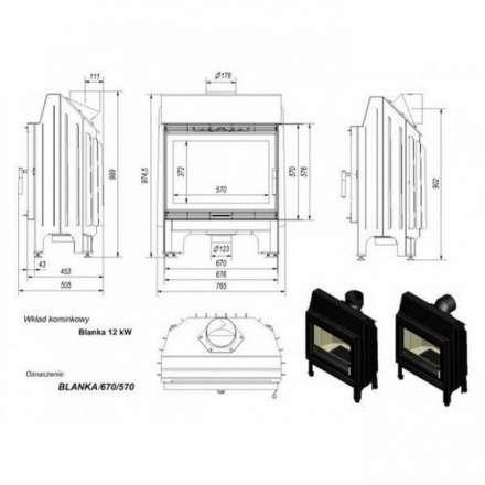 Каминная топка Kratki Blanka 670/570 в Пинске