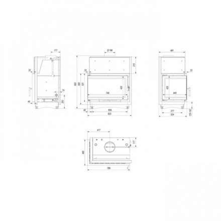 Каминная топка Kratki Oliwia/PW/BL/22/BS/W/Deco в Пинске